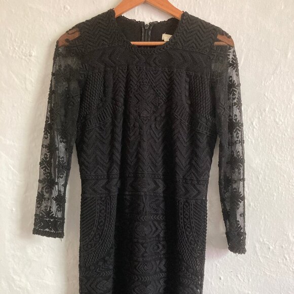 Isabel Marant for H&M Boho Dress in Black Lace Pattern sz 8 - Picture 1 of 6